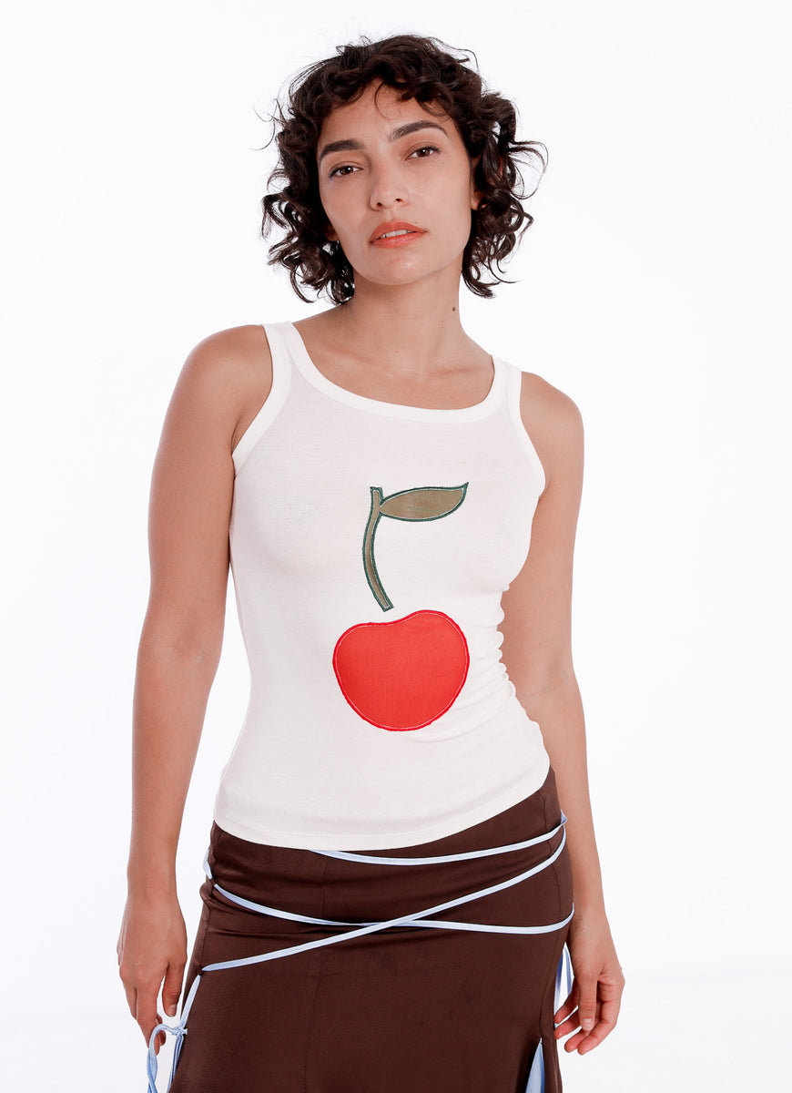 トップス CFIERCE Bear cherry print tank top cherry tank top sold on Temu United States