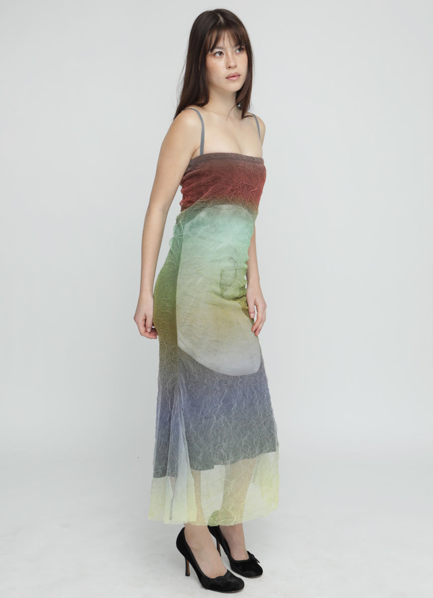 the tiers of the ocean rainbow metallic dress Rainbow Fossil Dress