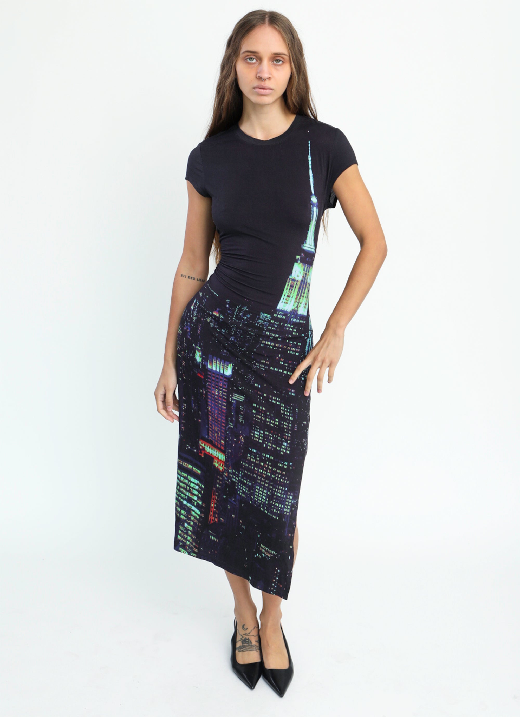 Cityscape Bodycon Dress Runway Sample