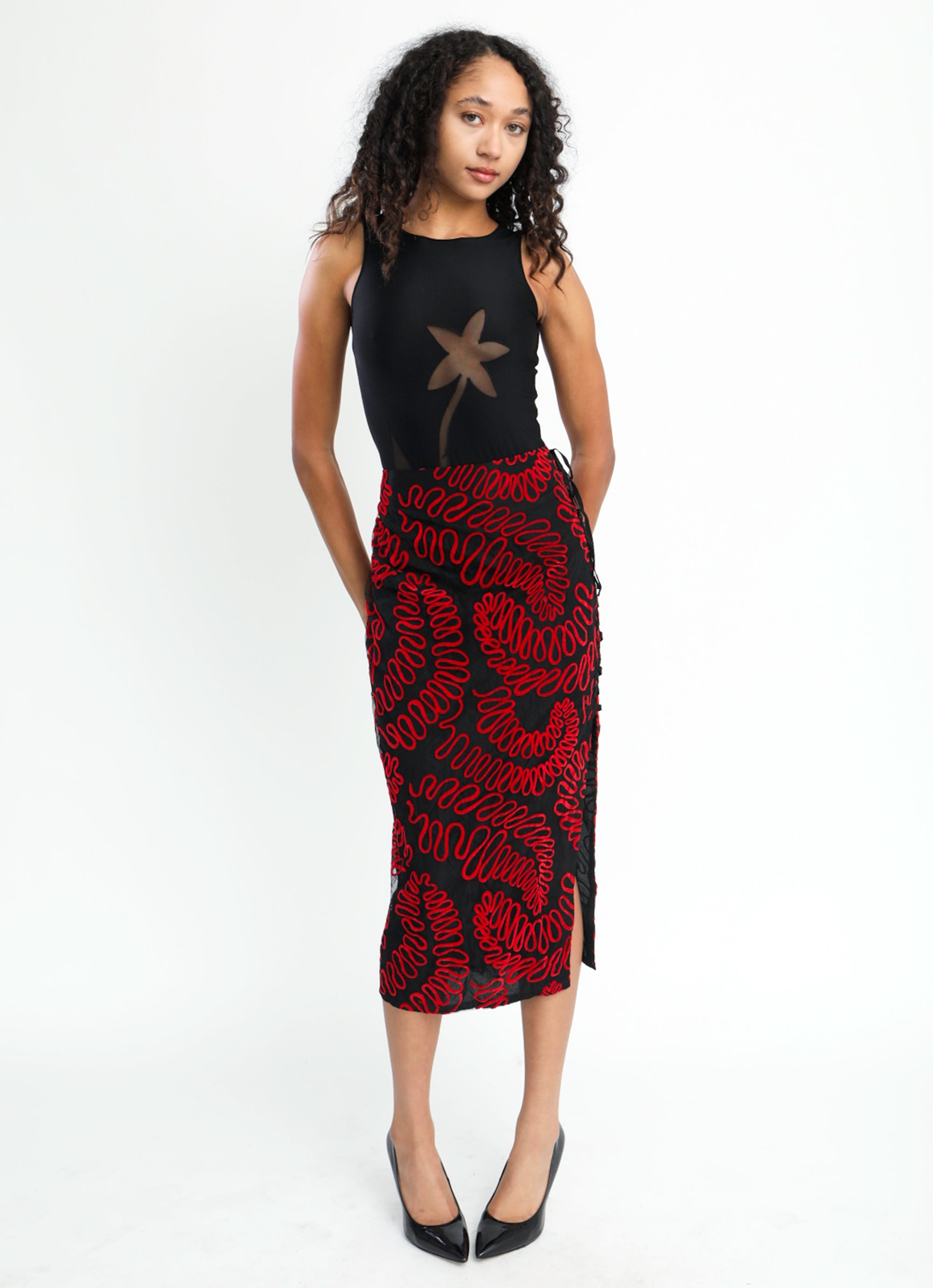 Red Spiral Skirt