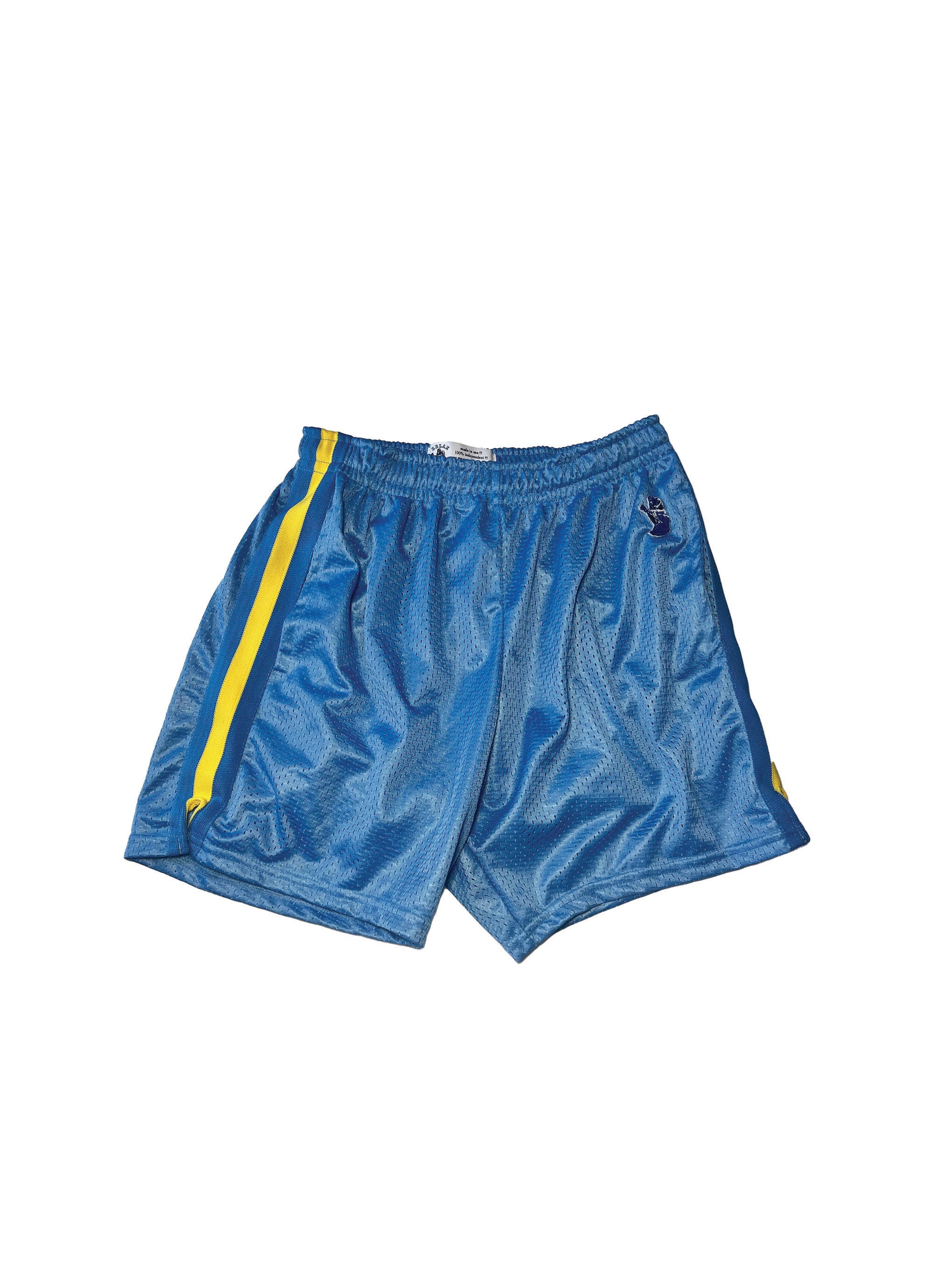 Relax Lacrosse Adult Mesh Shorts (Light Blue Mesh with Yellow and Bl